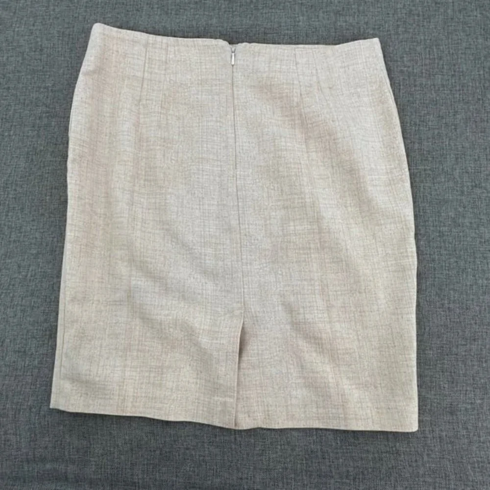 Katherine Barclay‎ Montreal Straight Skirt Cream Color Size 8 Cotton